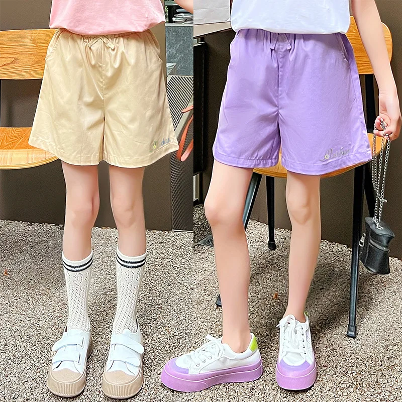 

Girls Summer Shorts Outer Wear Kids Thin Cotton Workwear Five-point Pants Children's Cotton Sports Breathable Middle Pants