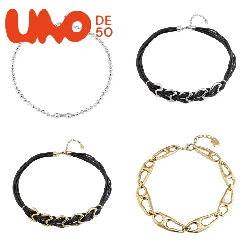 

UNOde50 Новое серебряное/позолоченное ожерелье — посеребренное S925 и позолоченное 14-каратное двухцветное, Luxe Vibe, скидка
