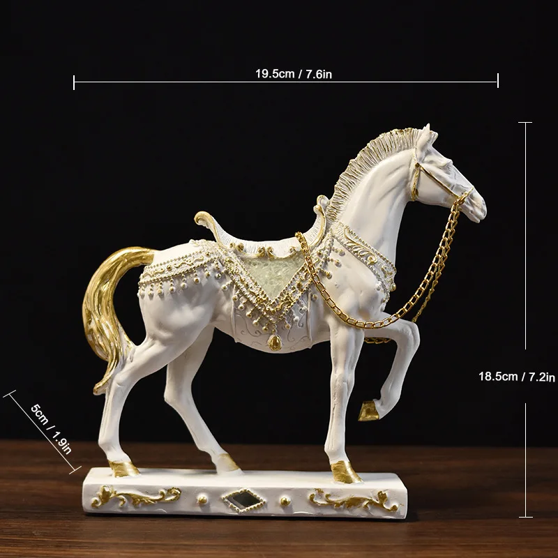 

Tabletop Decoration Resin Horse Ornament Decorative Horse Figure Ornamental Horse Easy To Clean for Study Bedroom Desk