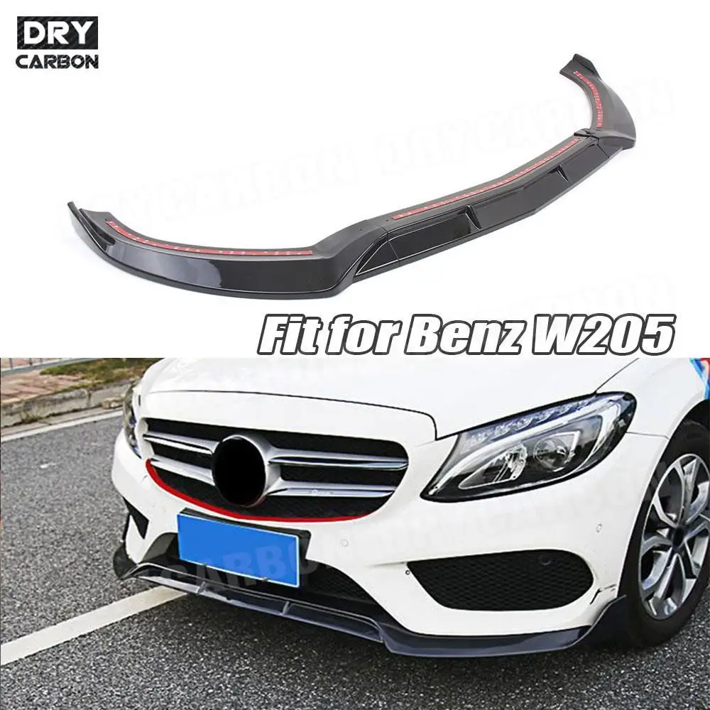 

Carbon Fiber Car Front Bumper Lip Spoiler Splitters For Mercedes Benz C Class W205 C43 Sport 2014 2015 2016 2017 2018