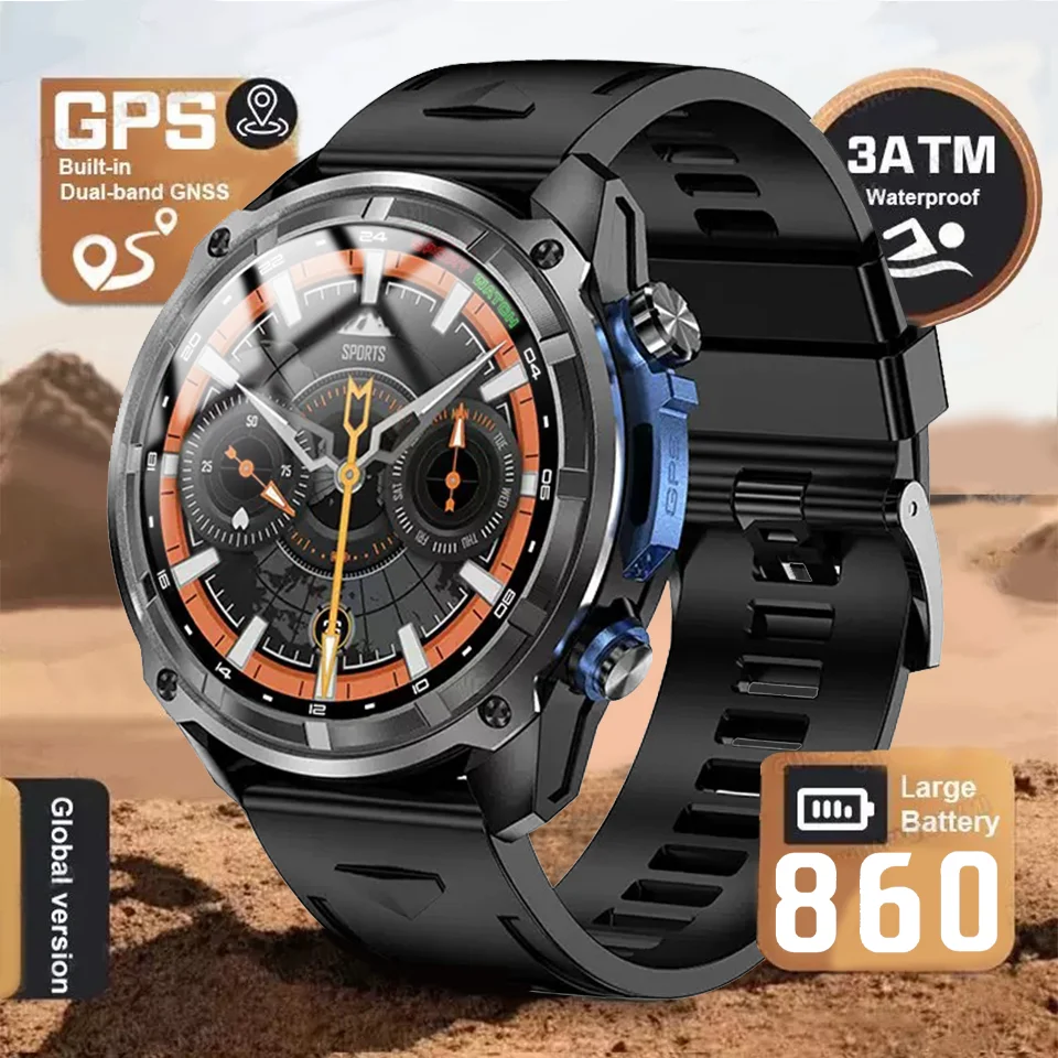 

Military Smart Watch GPS Track Compass Altimeter Bluetooth Call 860mAh Battery Sapphire Offline Map Men Outdoor Sport SmartWatch