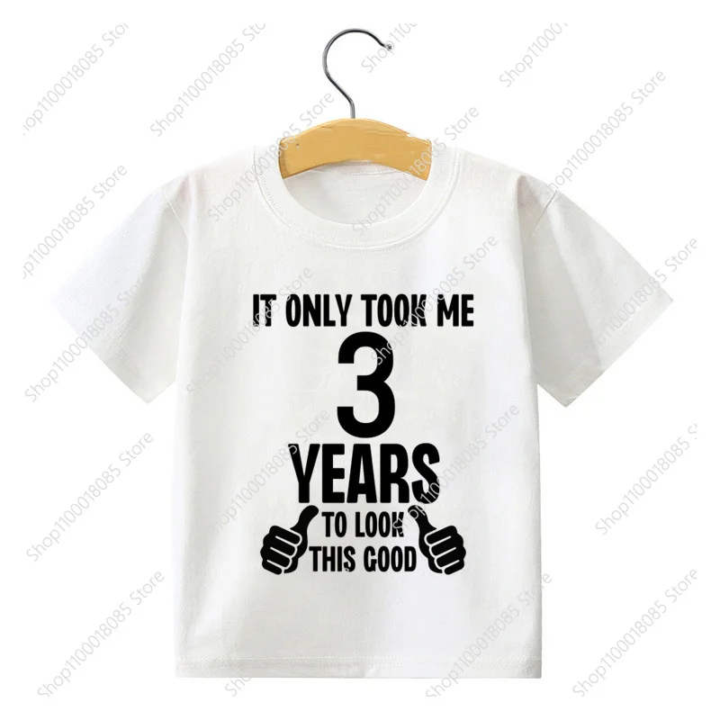 

Kids It Took Me Look Good Printed Birthday T-shirt 1-10 Birthday Dress Top Boys and Girls Party Short Sleeved Shirt