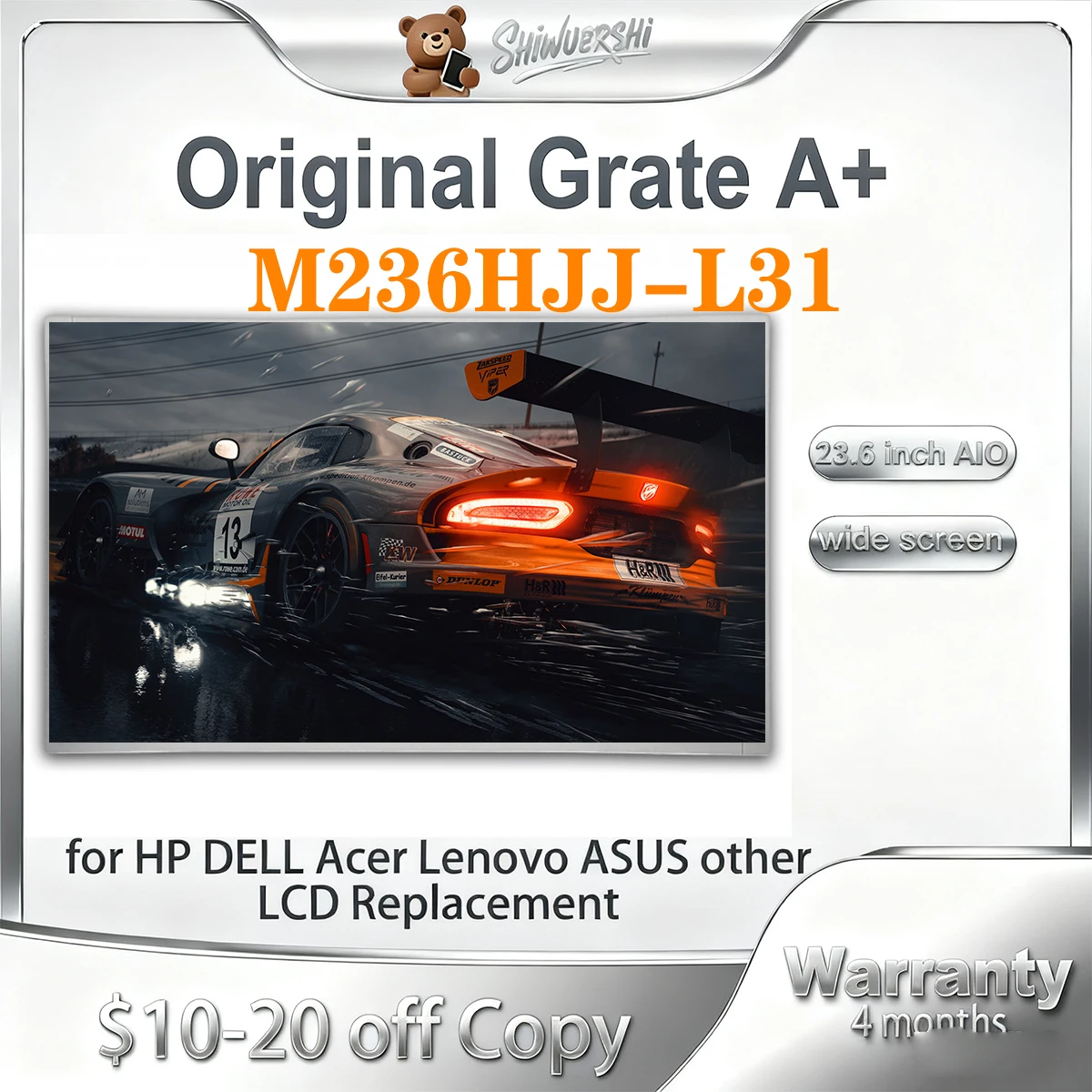 

Оригинальный новый 23,6-дюймовый M236HJJ L31 M236HJJ-L31 ЖК-дисплей FHD 1920*1080P 75 Гц 30 контактов для Lenovo для мониторов HP AIO