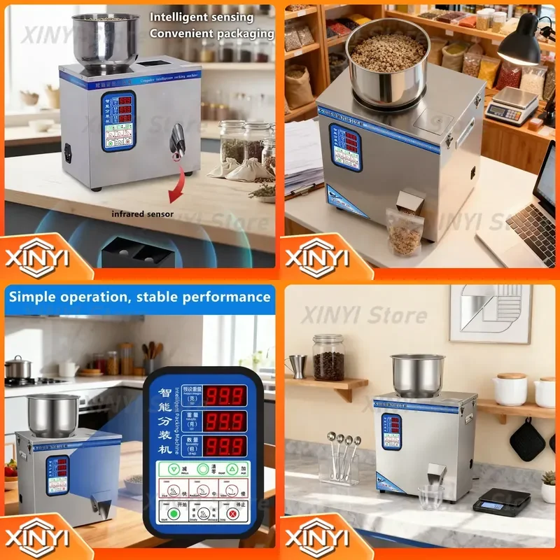 for 99/200g Automatic Powder Filling Granule Packing Machine Leaf Filler Particle Powder Black Tea Racking Device Kitchen