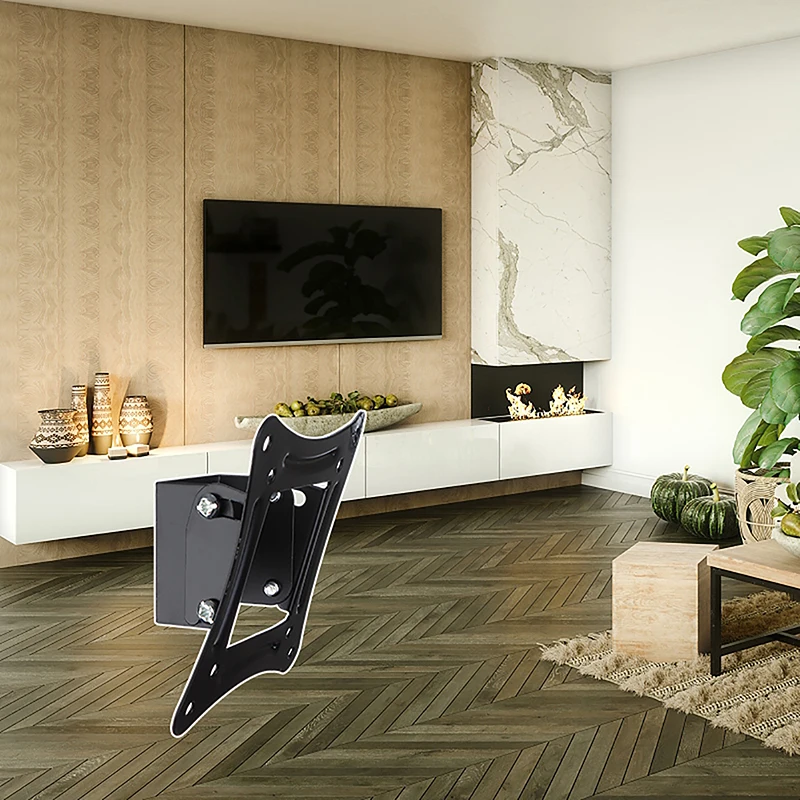 Fotografia 7: Suporte de Parede para TV de 14-27 Polegadas, Montagem Fixa para Monitor LCD LED, Suporte para TV de Painel Plano com Ângulo de Inclinação de 15 Graus com Parafuso