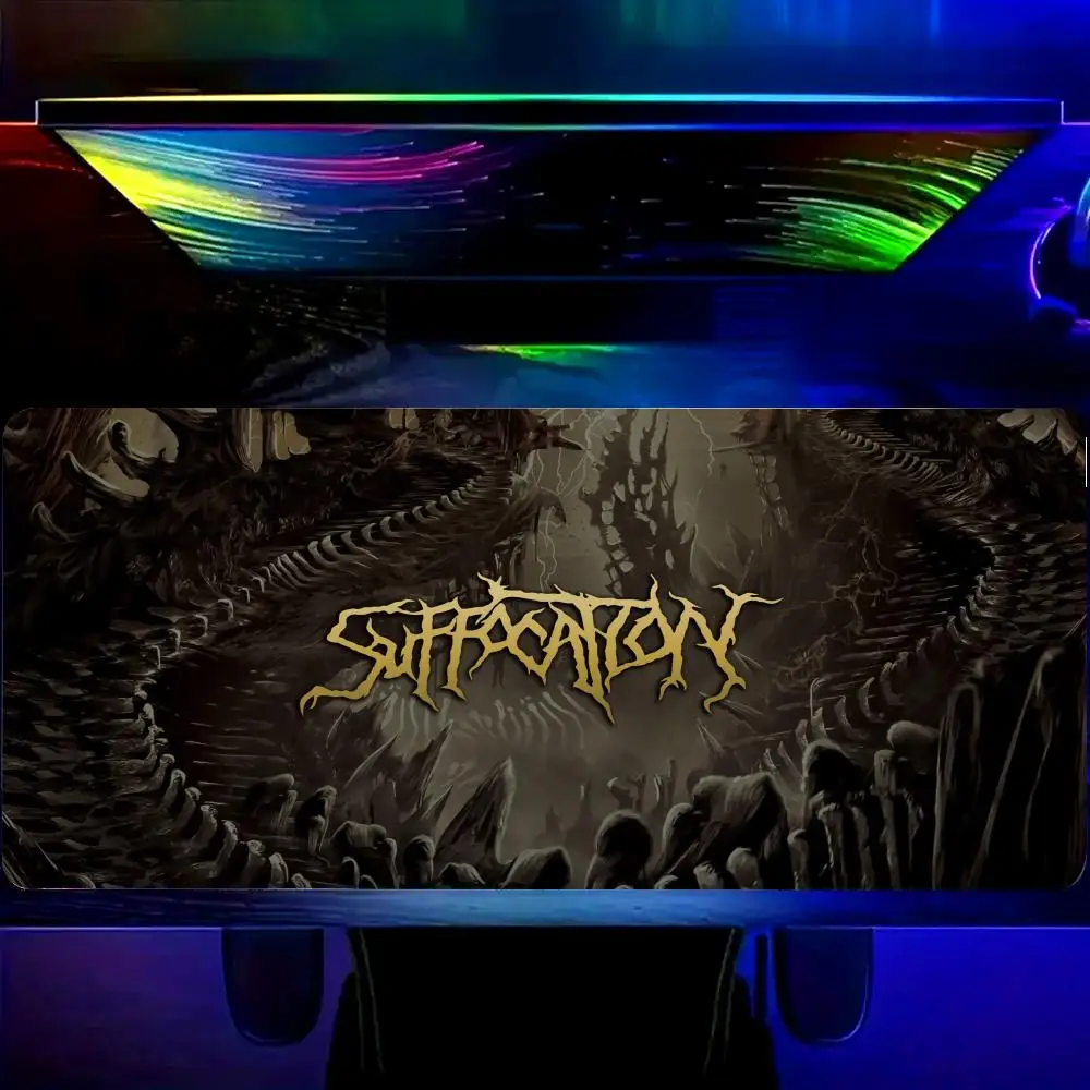 HYBXAXC HYBXAXC uffocation Band Dark Art Desk Mat, Gothic Death Metal Style Large Mouse Pad, Perfect Alternative Music Fan Decor