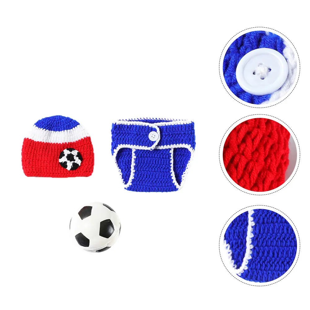 1 conjunto de roupa de futebol conjunto de fantasia de malha macia para fotografia adereços vestíveis artesanato artesanal confortável