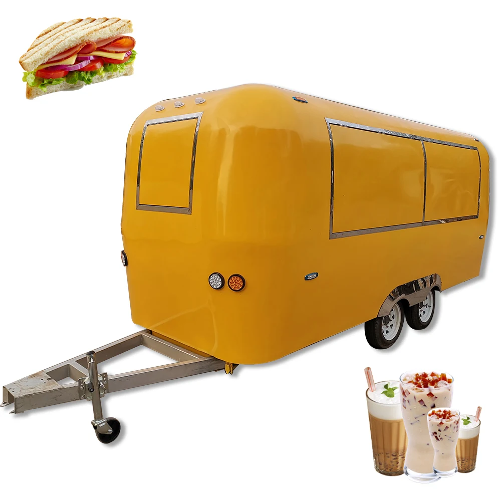 In Stock Mobile Food Cart Trailer Kiosk Snack Ice Cream Fast Juice Truck for Sale