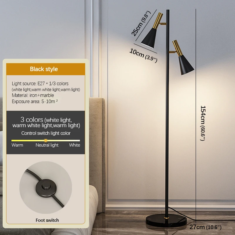 SOURA Nordic Floor Lamp Modern  Family Iiving Room Bedroom Angle Aadjustment LED Creativity Standing Lightight