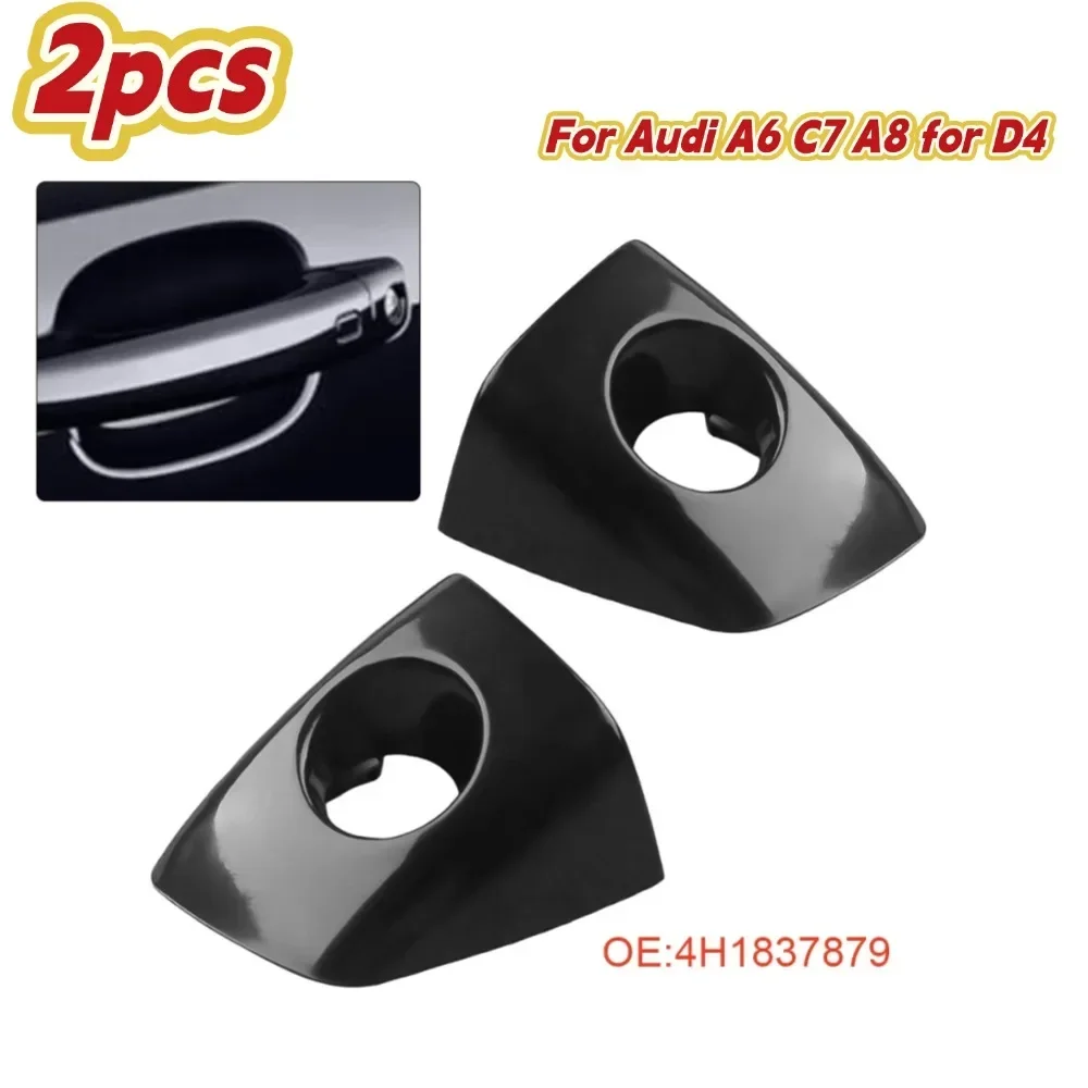 2pcs Door Handle Key Hole Lock Cover Cap Trim 4H1837879 For A6 C7 A8 For D4 For Left-hand Drive Vehicles  ﻿