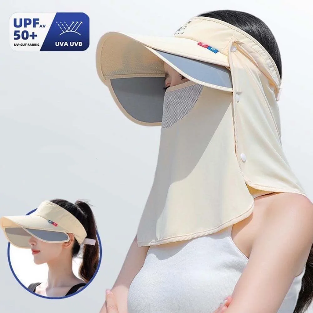 

Сетчатая крышка для рта, шелковая кепка с козырьком, однотонная съемная защитная шапка для шеи, быстросохнущая легкая солнцезащитная шапка-шаль, спортивная кепка