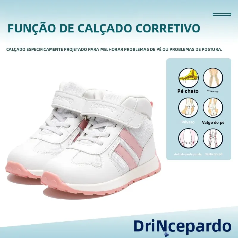 Princepard crianças tênis suporte de tornozelo sapatos casuais ortopédicos corretivos para meninas meninos pés planos tiptoe andando
