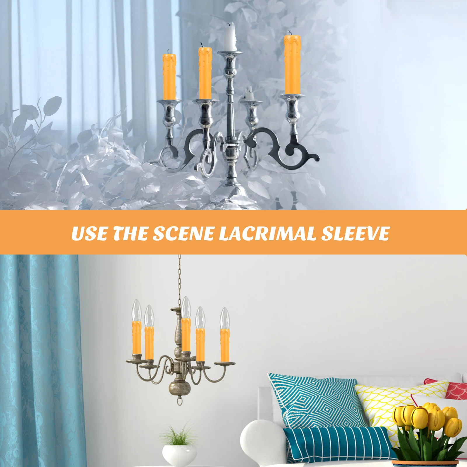 

20Pcs Fashionable Covers Waterproof Lightweight Chandelier Sleeves Vintage Design Chandelier Socket Tubes
