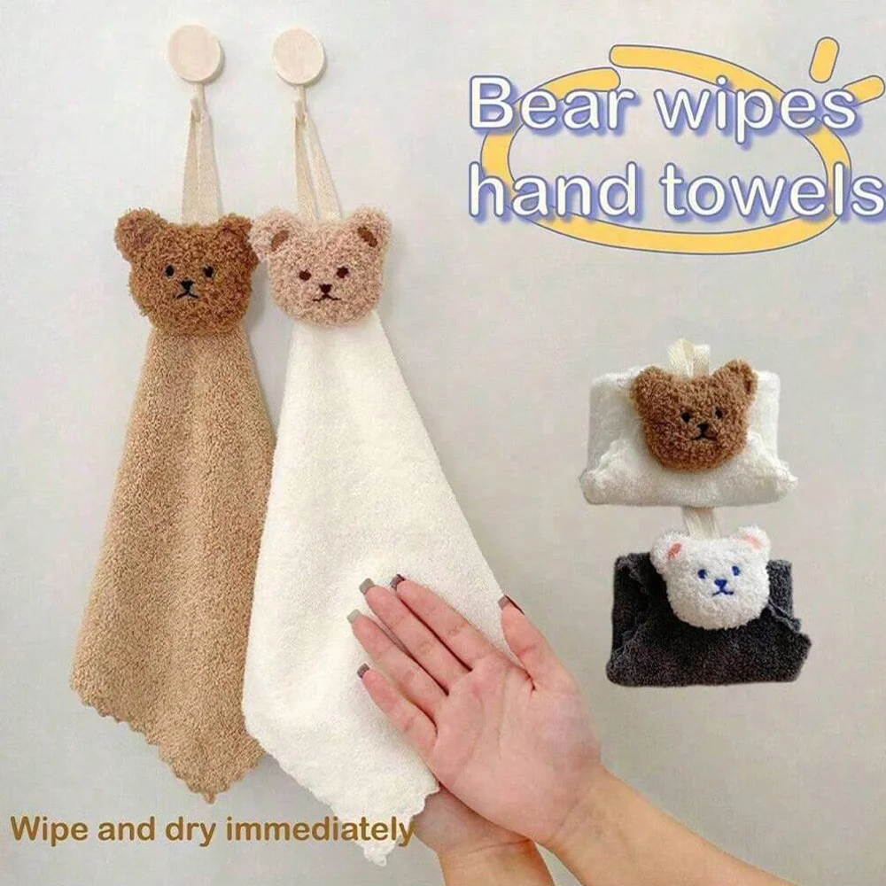 Cute Hand Towels for Kids,Baby Fingertip Towels,Quick-Dry Water Absorption Hanging Washing Towel Kids Kitchen Bathroom Towels