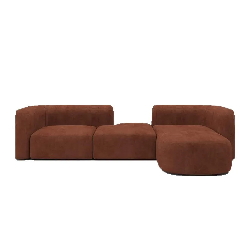 French retro style chocolate module sofa free combination living room home lazy sofa simple fabric sofa