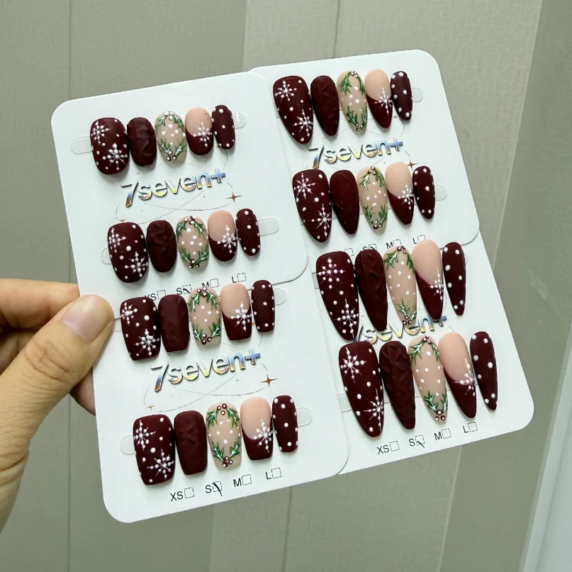 Mixed Pattern Handmade Fake Press On Nails Random Shipment Reusable Full Cover Wearable Nails For Party Daily Nail Decoration