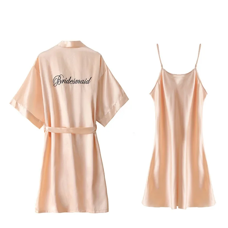 

Nightgown Suspenders Two-piece Women's Clothing Spring Summer Thin Silk Comfortable Casual Breathable Simple Loose Large Size