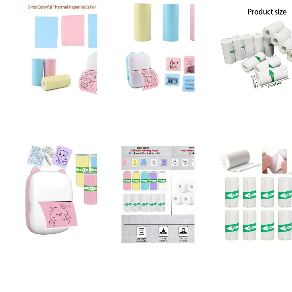  Thermals Printer Sticker Labels 57x25mm 20Rolls BPAFree SelfAdhesive Paper for Kids Crafts School Offices Maker