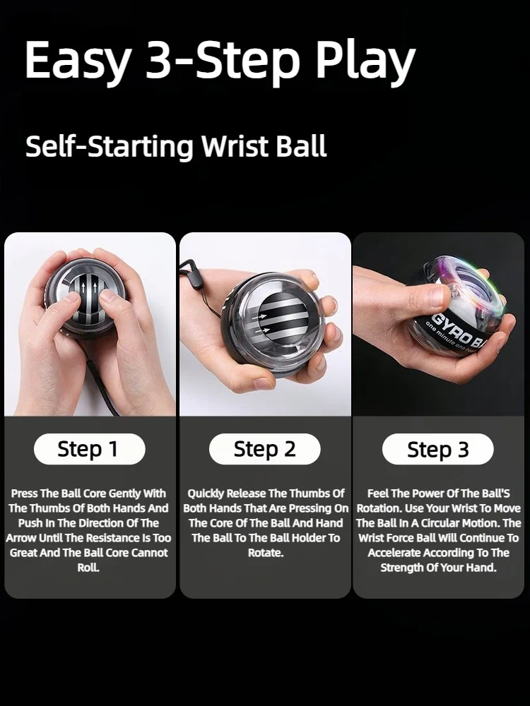 Gyroball Powerball Forearm Exerciser Muscle Fitness Equipment Gyroscope Power Ball Gyro Wrist Booster Trainer Hand Exercise