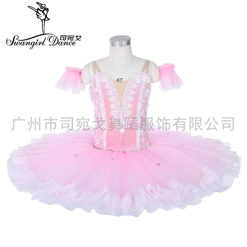 

Junior pink classical ballet costume tutu girls professional stage costume for competiton women JY004C