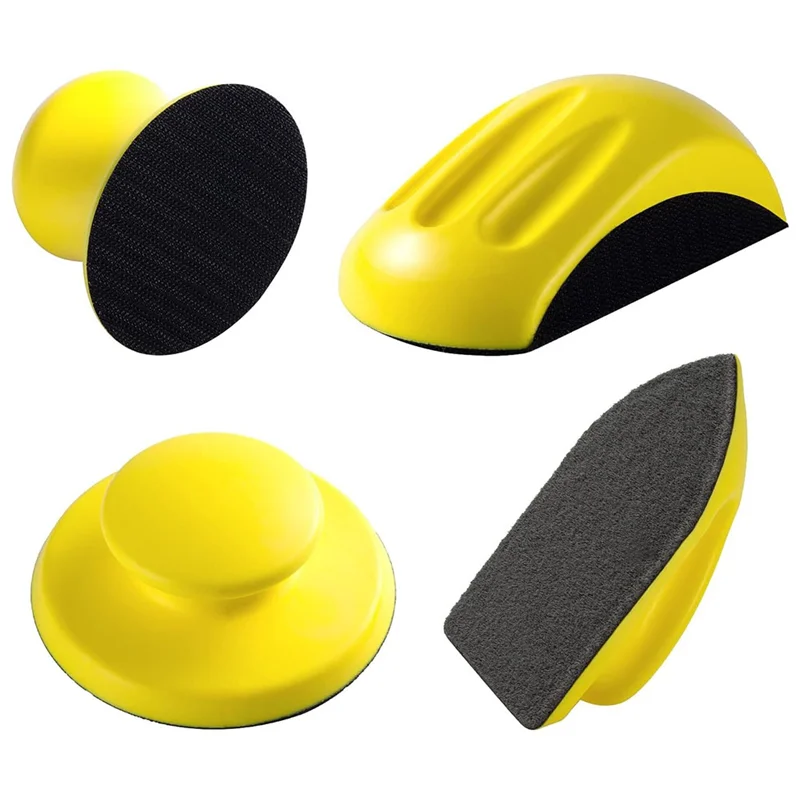 A69E4PCS Hook And Loop Sanding Block Included Cleaning Brush 5 Inch Round And Mouse Sanding Block Meant For Wood Furniture