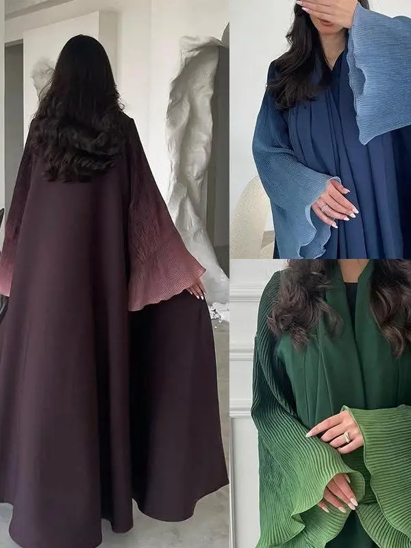 

Retro Patchwork Chiffon Long Dress Cardigan Healthy Fabric Women's Ethnic Style Stage Costume Autumn Fashion Trend