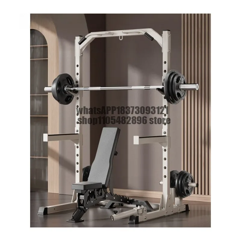 Household fitness equipment multi-functional integrated barbell bench push frame pull-up horizontal bar