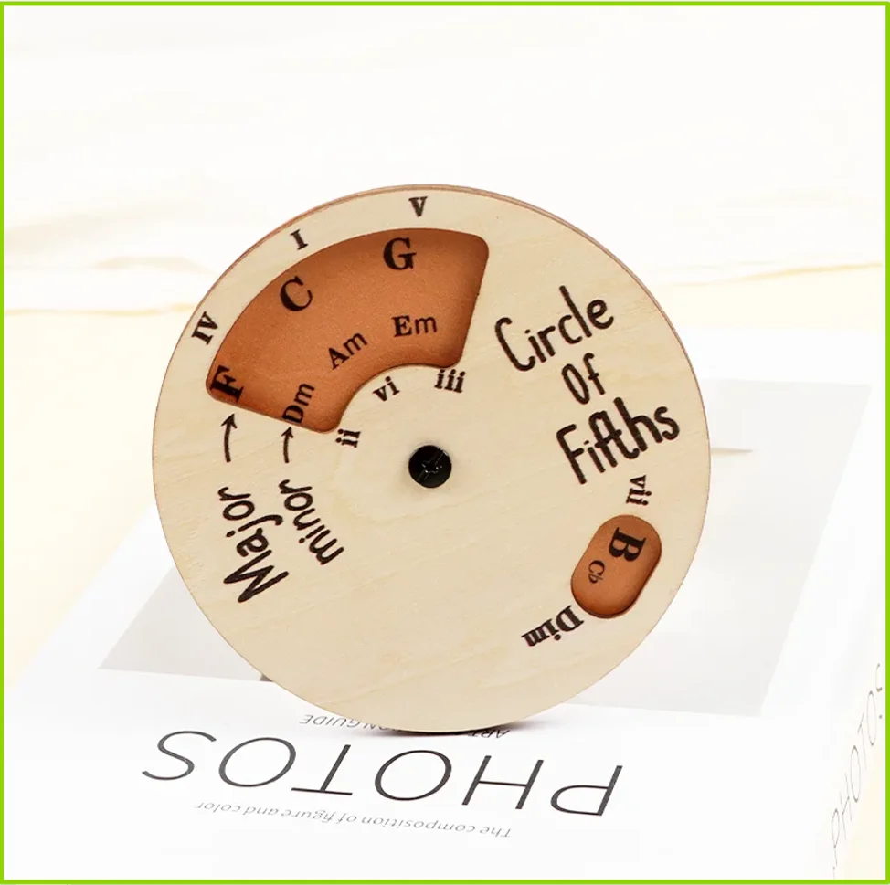 Wooden Melody Tool Round Circle of Fifths Wheel Melody Chord Tool Music Transpose Accessories For Musicians Beginners Songwriter - view 3