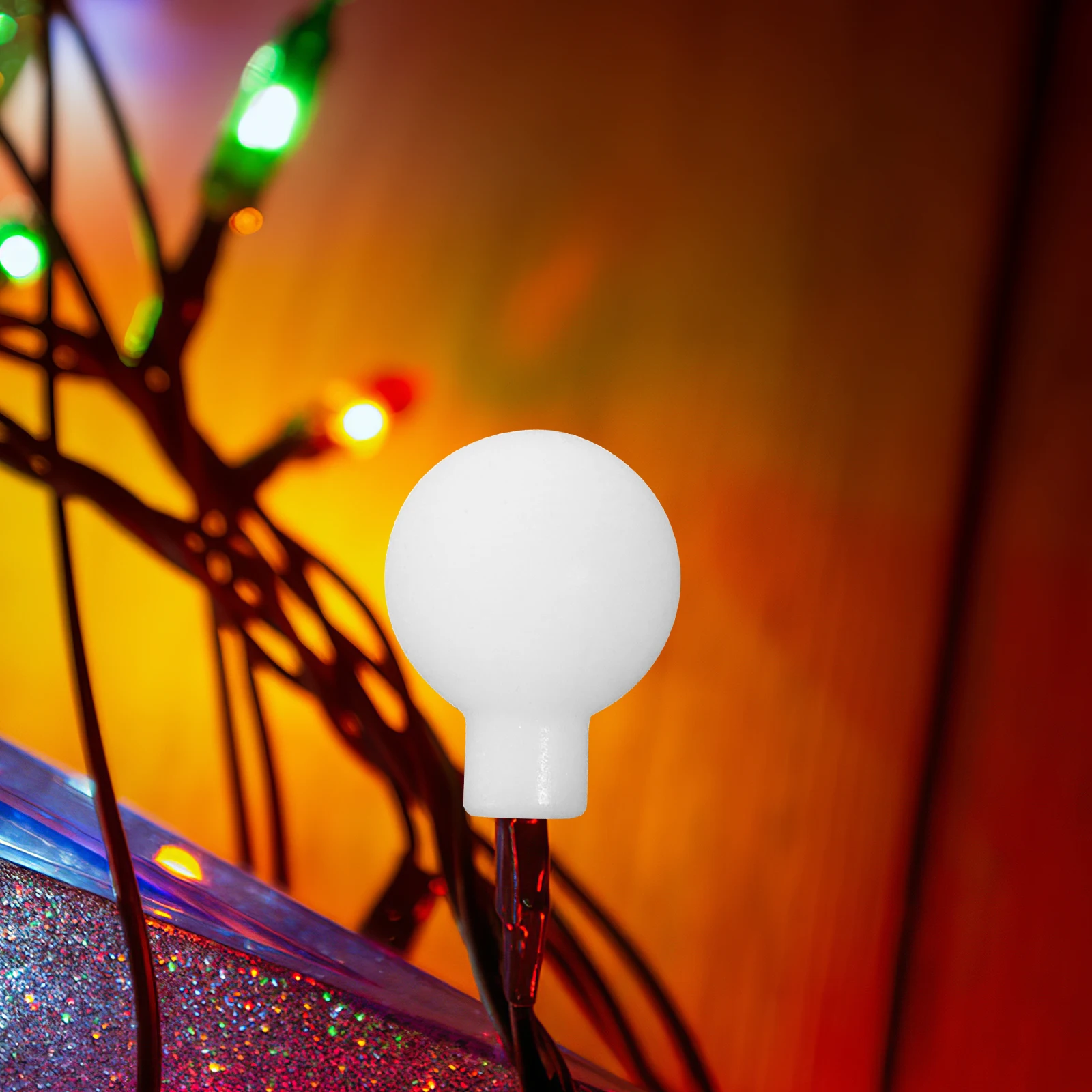 

100 Pcs LED Lamp Bead Shade Globe Light Cover Replacement Frosted Ball String Lampshade Colored Lights 1 9cm ABS Material