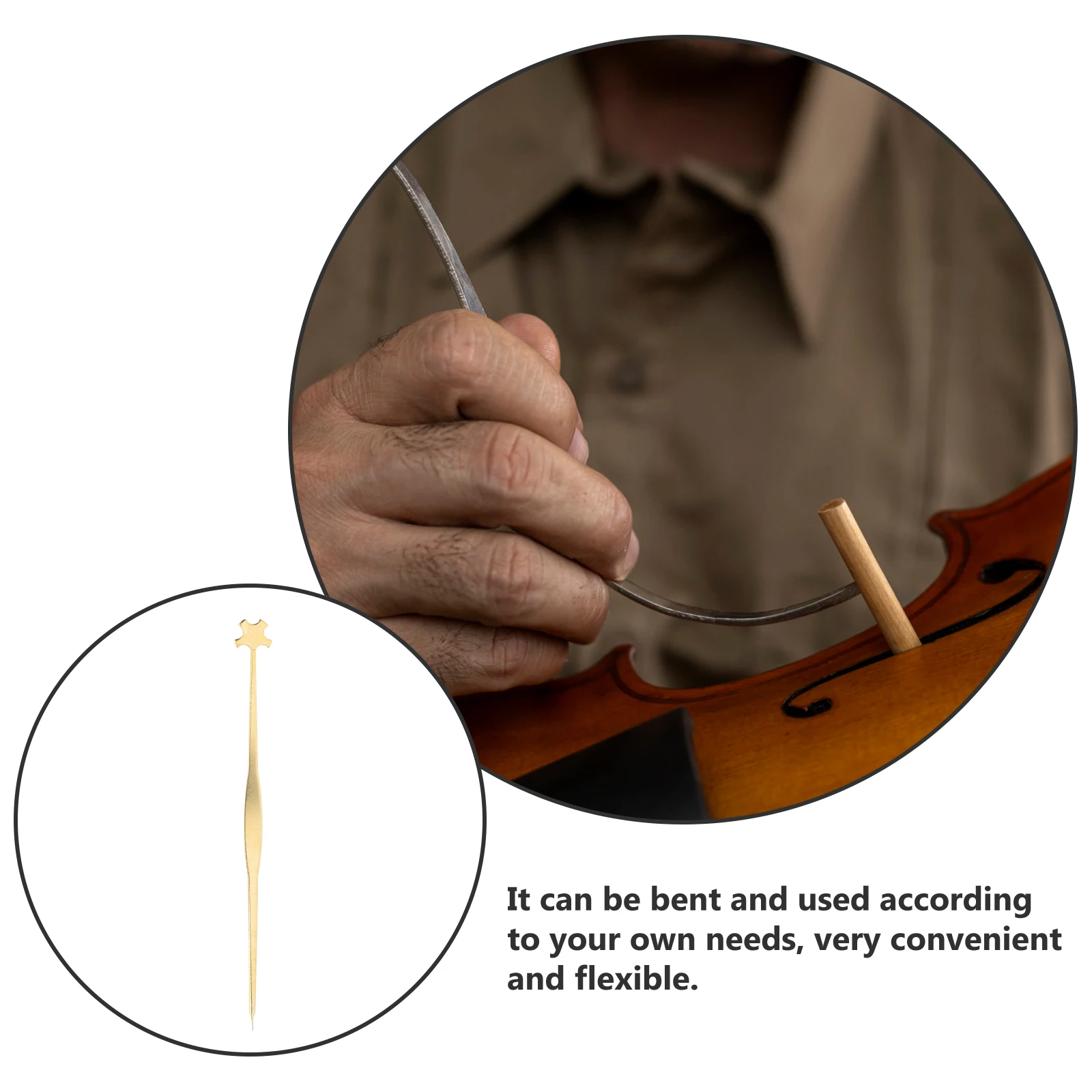 

Creative Alloy Violin Column Hook Sound Post Setter Tool Durable Rustproof Easy Adjust Comfortable Handle Flexible Bending