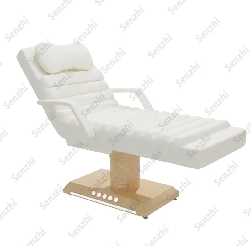 Hot selling high quality golden metal base with foot control electric 3 motor facial massage Beauty salon beauty bed