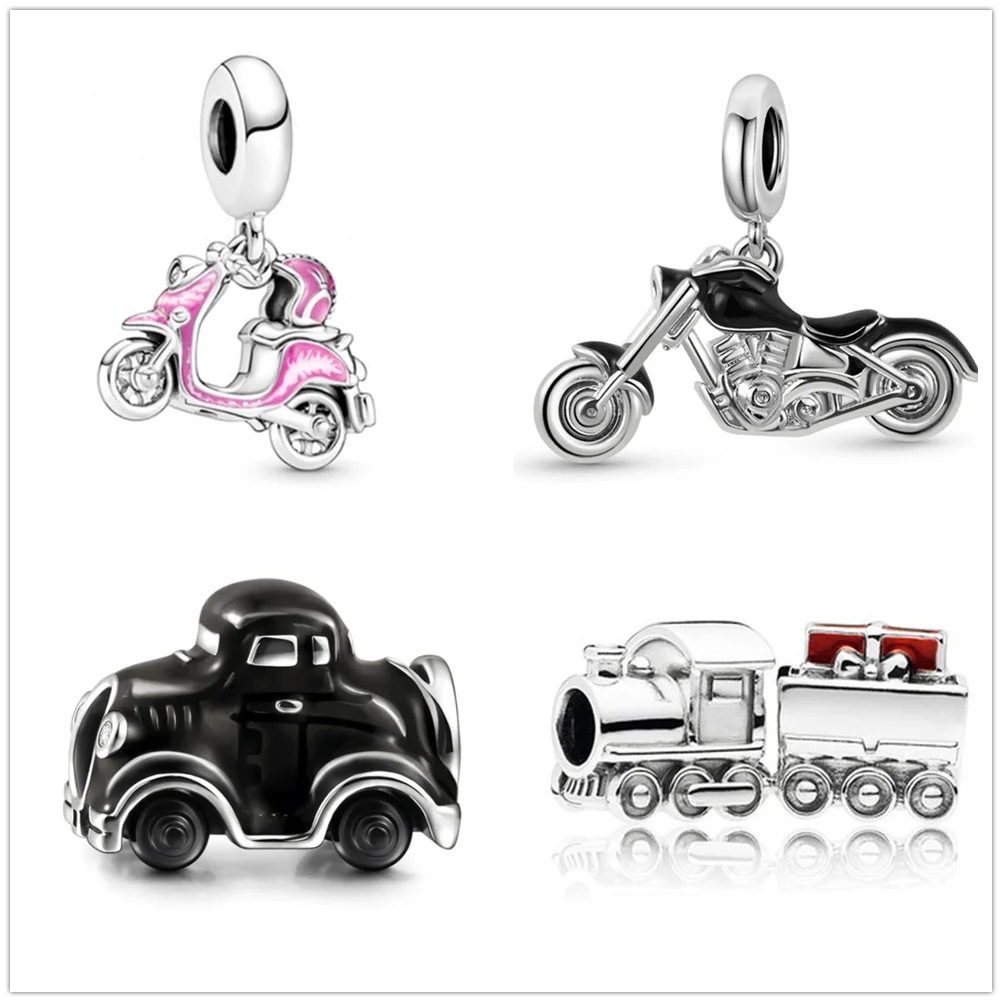 

925 Silver Car Motorcycle Train Dangle DIY Bead Charm Fit Original Pandora Charms Silver 925 Bracelet For Women Fashion Jewelry