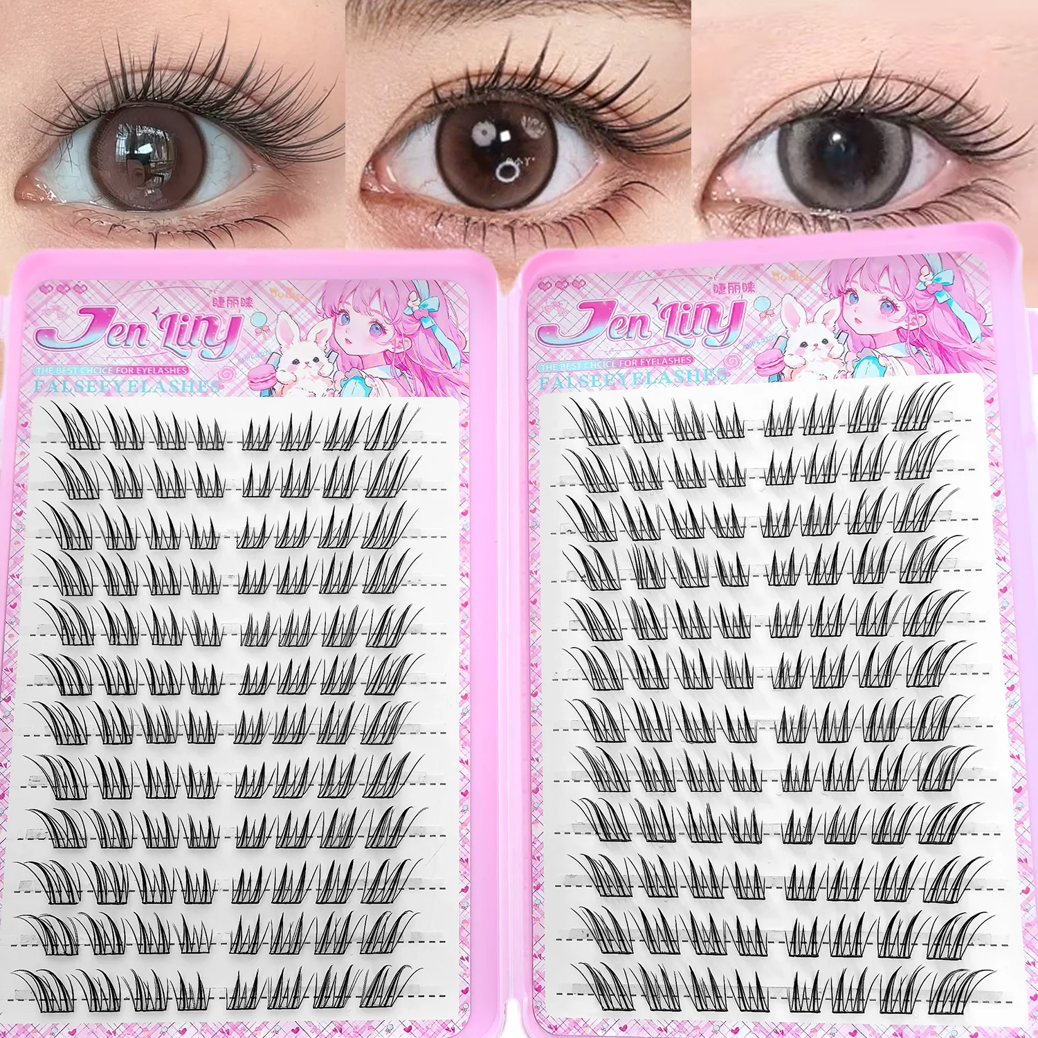 Fox Eye Glue-Free False Eyelashes Easy to Apply Beginner Friendly Natural Soft & Reusable for Daily Makeup