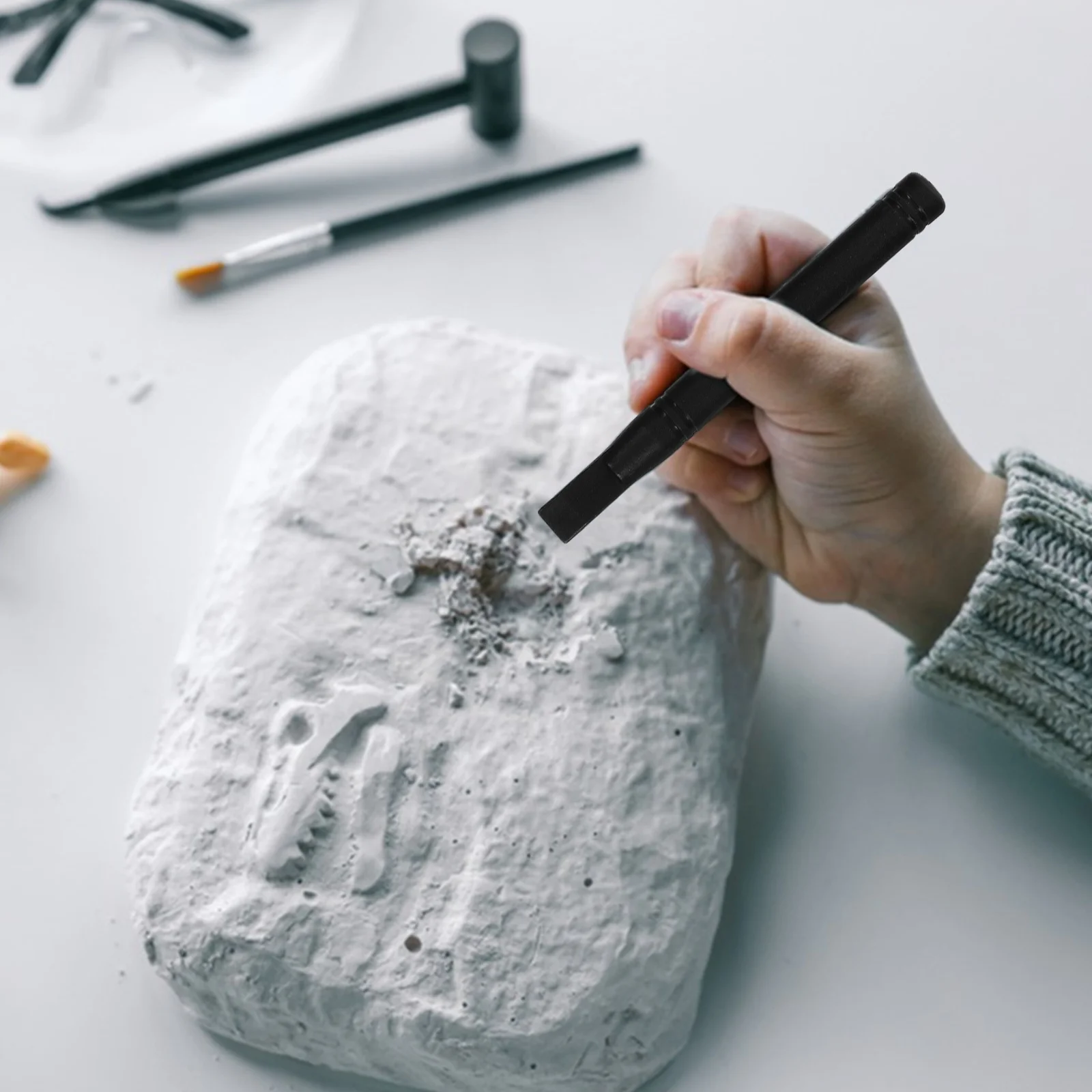 10 مجموعات أدوات التنقيب علم الآثار للأطفال ديناصور حفر عدة مع المطرقة إزميل فرشاة الجذعية مجموعة النشاط العلمي للأطفال