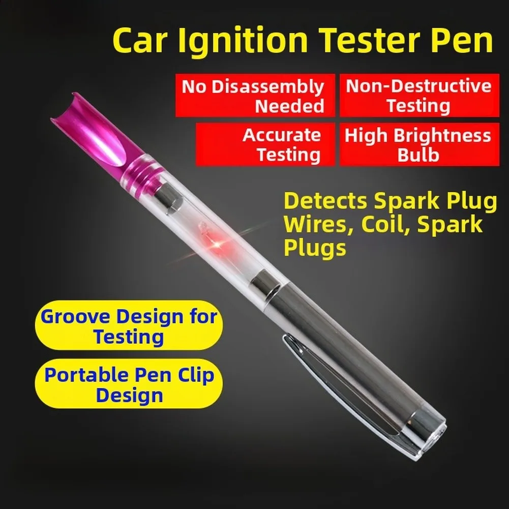 

Тестер искры зажигания двигателя автомобиля, диагностический инструмент высокого напряжения для тестирования точек выключателя катушки 6-24 В и сигнала свечей зажигания