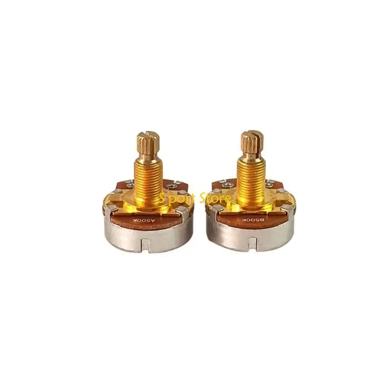 U2JB 2Pcs A500K/B500K Guitar Pots Shaft  Taper Volumes Guitar Potentiometer Linear Taper Guitar Potentiometer Guitar Part