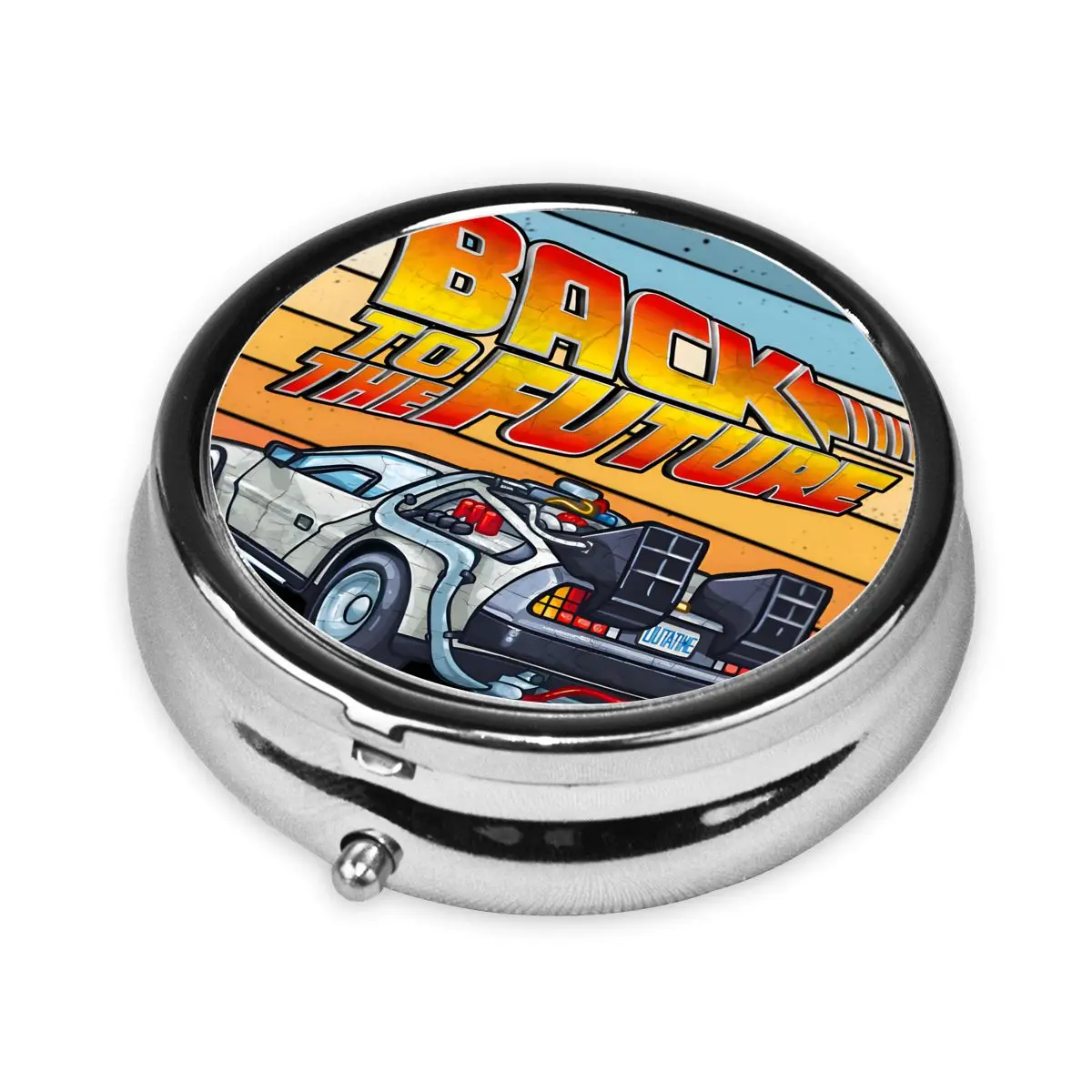 العودة إلى المستقبل حافظة حبوب منع الحمل الصغيرة المحمولة للجيوب الخيال العلمي الكوميدي فيلم الطب حقيبة للتخزين صندوق حبوب منع الحمل للسفر