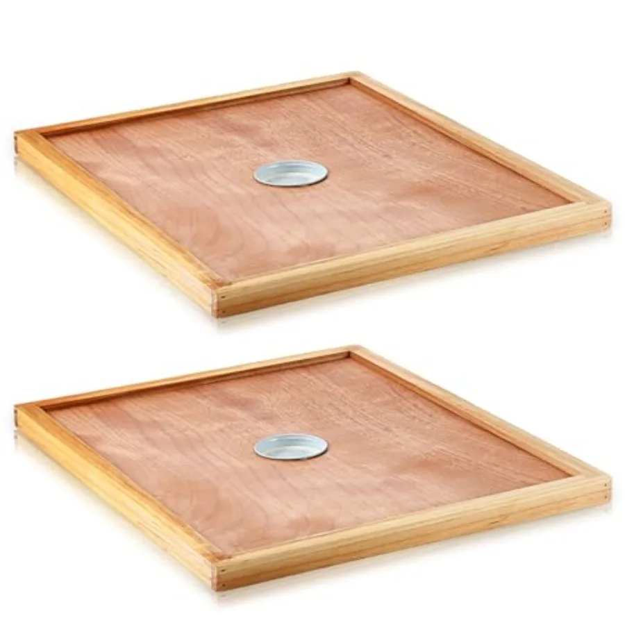 

Colingmill Pack Bee Hive Inner Cover and Bee Entrance Feeders for 10 Frame Hive Box Cover with Feeding Hole Insulation Ventilat
