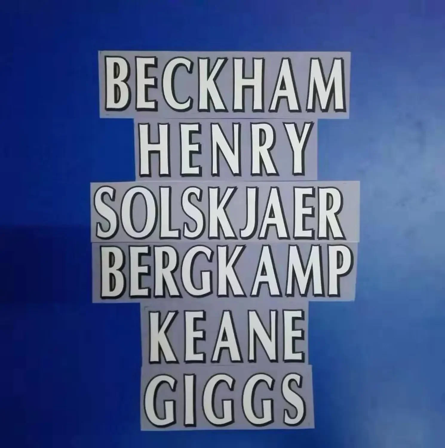 1997 - 2006 customized Plastic material Retro BErgkP GIggS KEaNE HnerY RoonEY white Nameset  Number Printing Heat Transfe