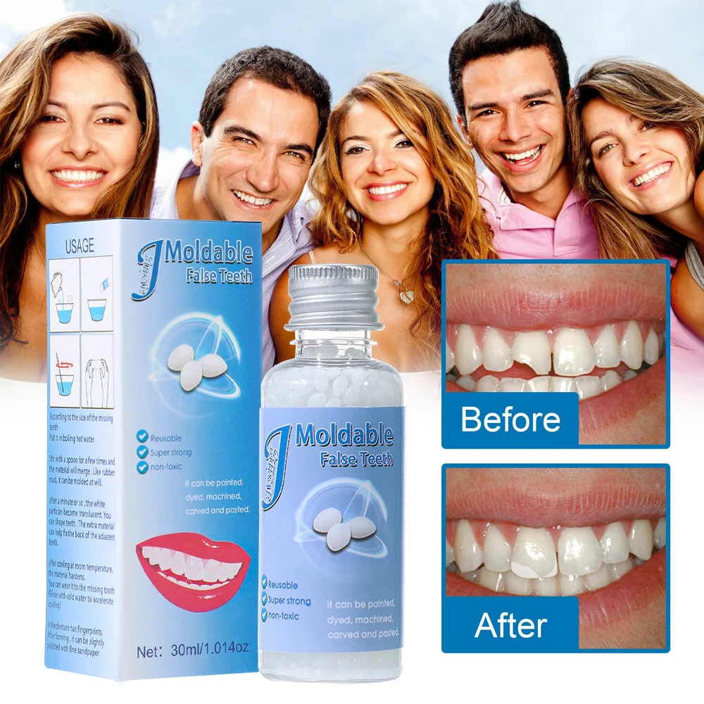 إصلاح الأسنان المطاط 30 مللي إصلاح الأسنان المطرزة Falseteeth الغراء التلفزيون ماكياج أطقم الأسنان الفجوات المفقودة كسر الأسنان ملء #5