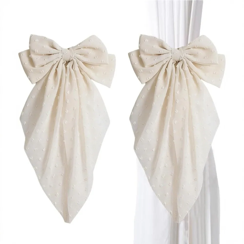 Cute Elastic Band Bowknot Curtain Tieback Clasp Ribbon Window Curtain Buckles Curtain Rope Holders Curtain Decoration
