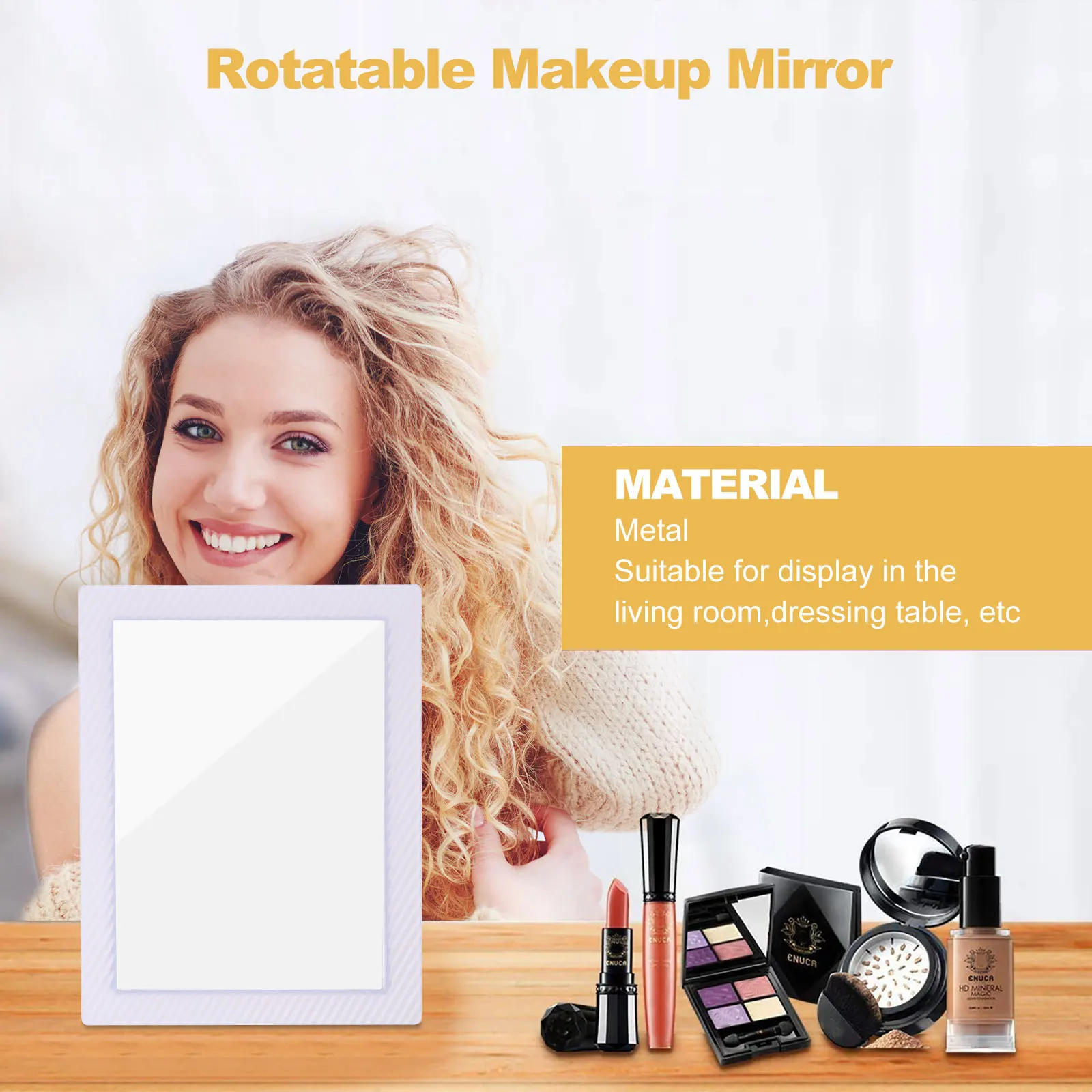 2 pçs espelho de maquiagem portátil compacto quadro plástico vidro estéreo espelho para mulheres claro desktop penteadeira banheiro