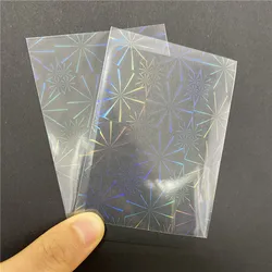 50Pcs/set Wheel Pattern Laser Holographic Protective Film Card Sleeves for 65x90mm Board Cards Holder Shield Cover