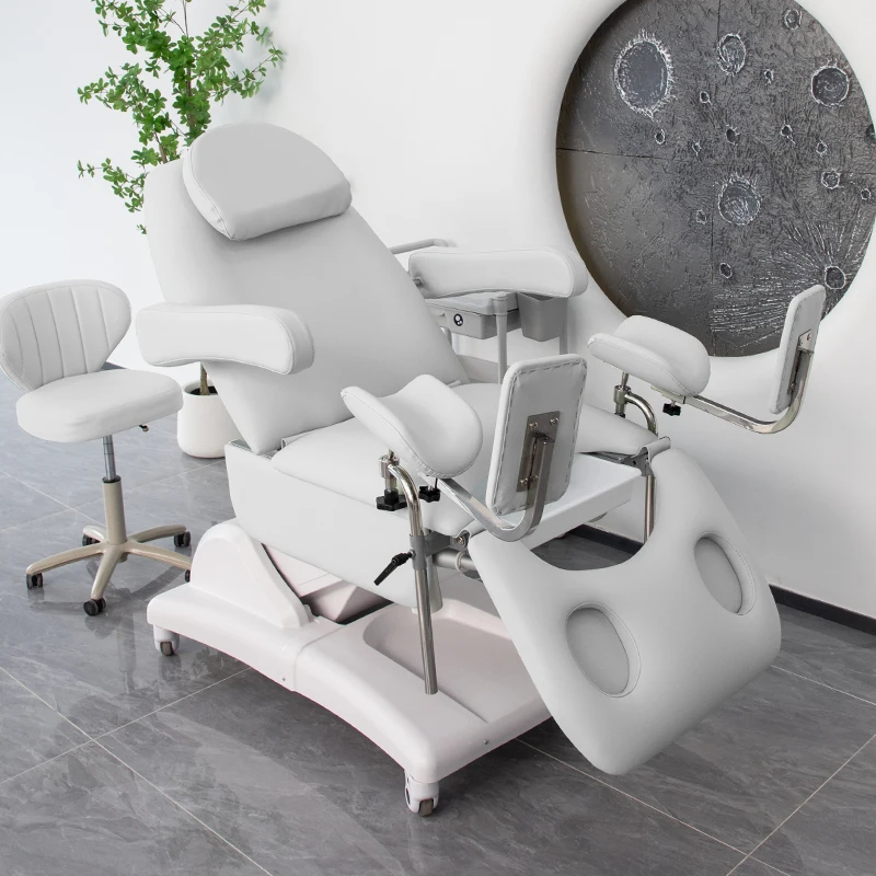 Multifunctional Electric Lifting Medical Exam Bed, Split Leg Physiotherapy & Private Care Beauty Bed