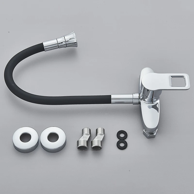 

Черный шланг, многорежимный носик, настенное крепление, смеситель для холодной и горячей воды, кухонный смеситель для умывальника