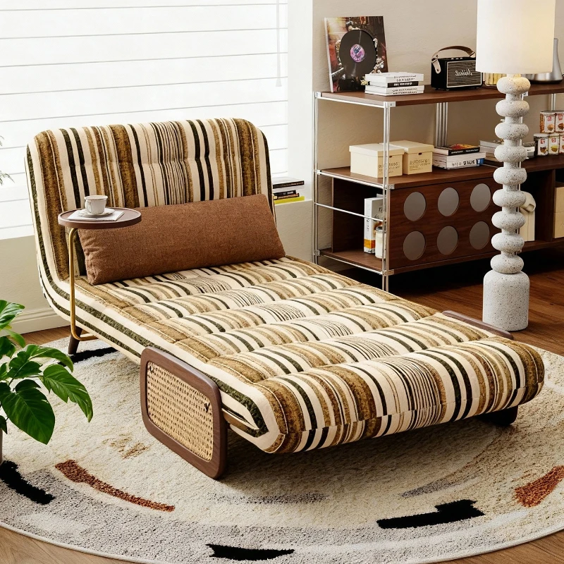 

Retro style Lucas sofa bed small apartment living room color matching striped multi-functional folding fabric sofa