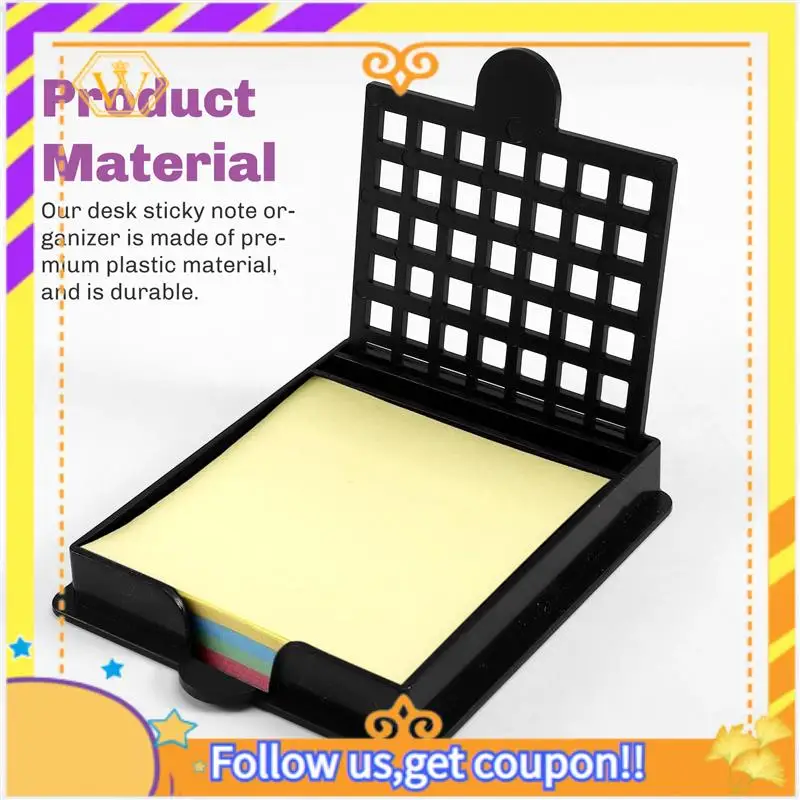 Latest-Desktop  Note Dispenser With Holder Clip And Stencil Template For 3X3 Self-Adhesive Notepad