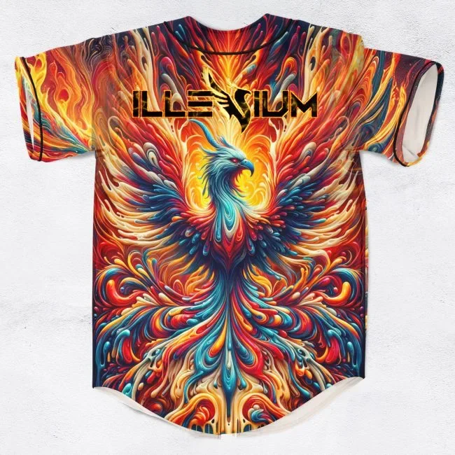 Illenium Space Jersey حمض الينيوم تريبي النار مخدر الهذيان البيسبول جيرسي زر أسفل قميص الرجال/النساء لمهرجانات edm