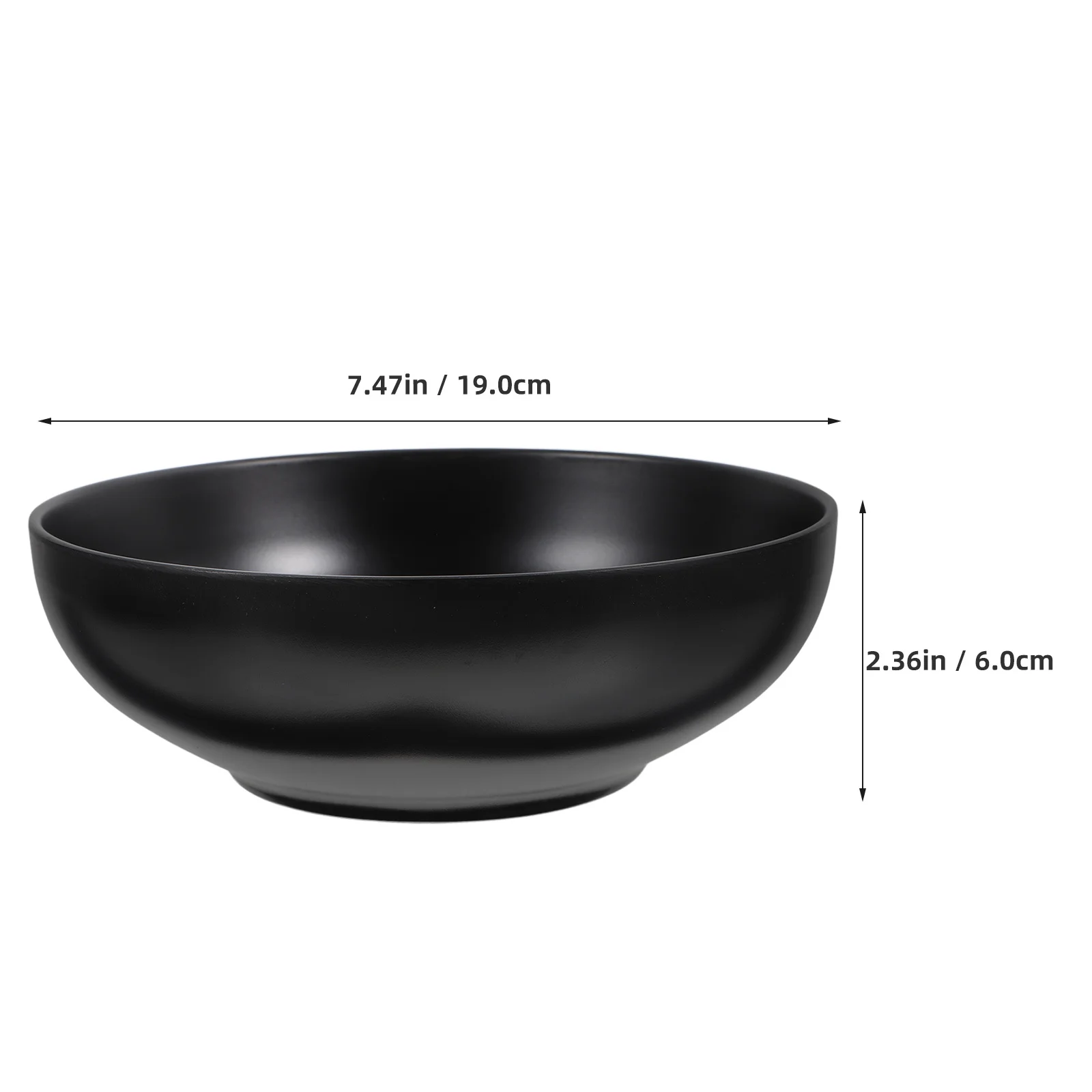 2Pcs Stylish Japanese Ramen Bowls Material Noodle Soup Container Black Creative Design Food Serving Bowls