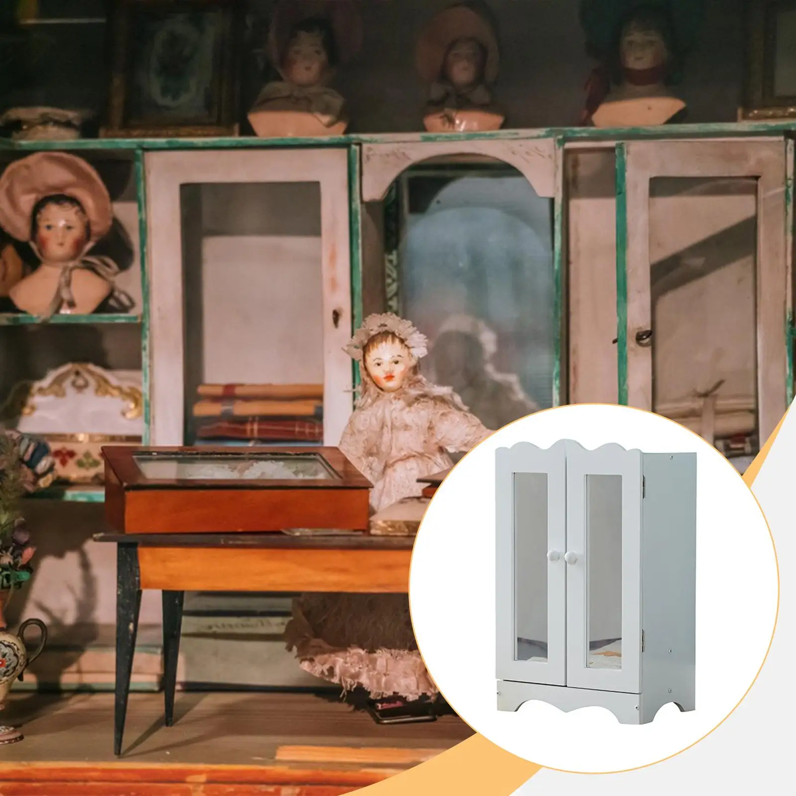 

Dollhouse Wardrobe Dollhouse Furniture Pretend Play Game with Hangers Home Decoration Armoire Accessories for Girls Boys Kids